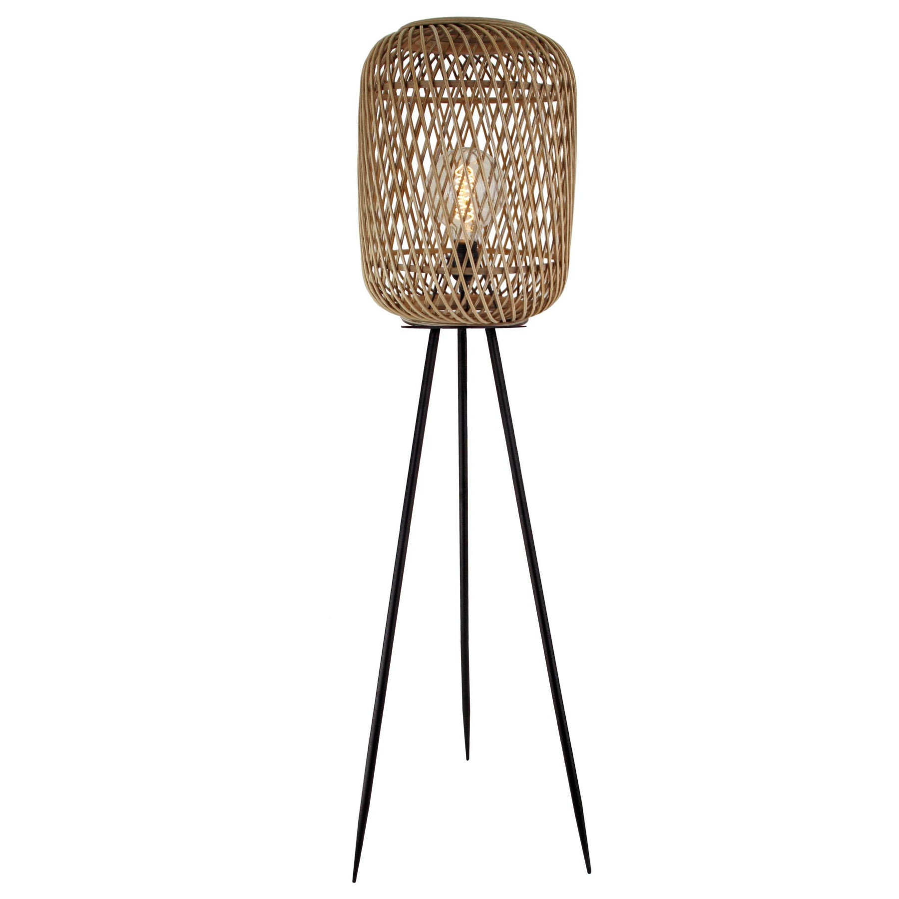 Vloerlamp Chericoni Nature Diagonaal, Ø32 cm, bamboe hout, 1 lichtpunt, E27 fitting. Natuurlijk design voor sfeervolle verlichting.