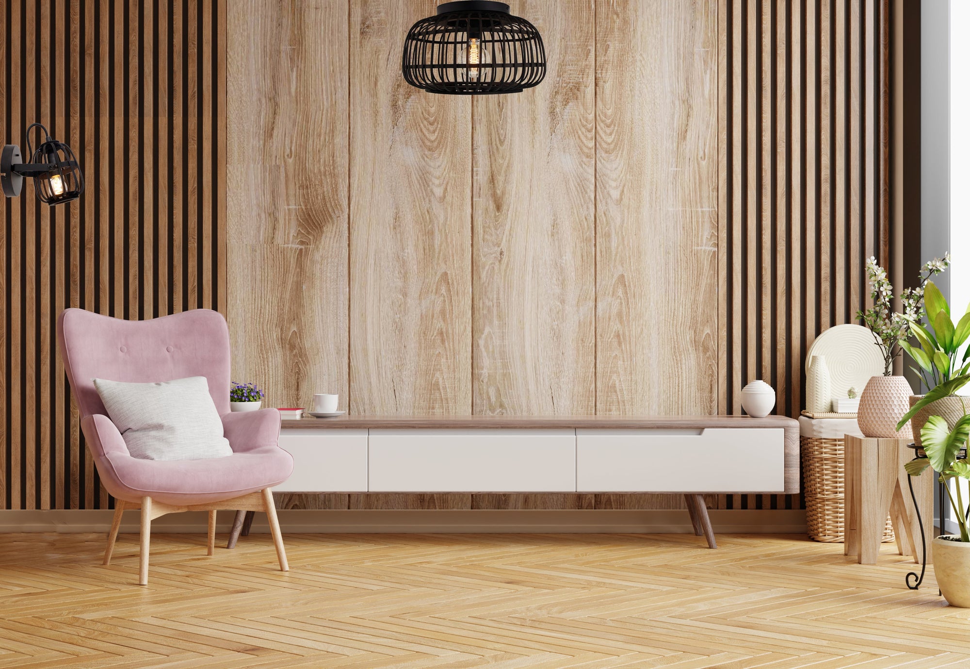 Chericoni Nature Trapeze plafondlamp zwart, 1 lichts, Ø40 cm, E27 fitting voor sfeervol interieurverlichting.