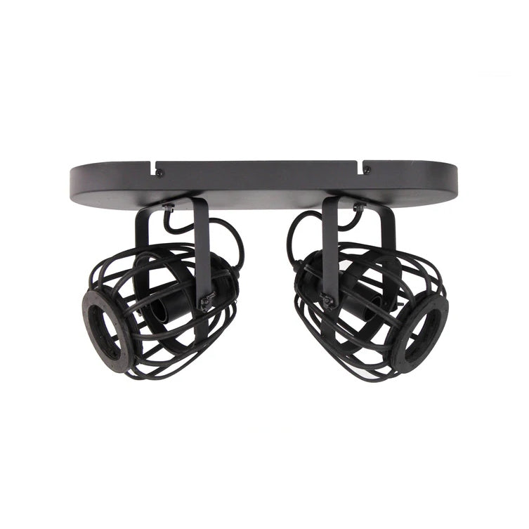 Chericoni Nature Trapeze plafondspot zwart, 2 lichts, Ø11 cm, E14 fitting, voor sfeervolle verlichting in moderne interieurs.