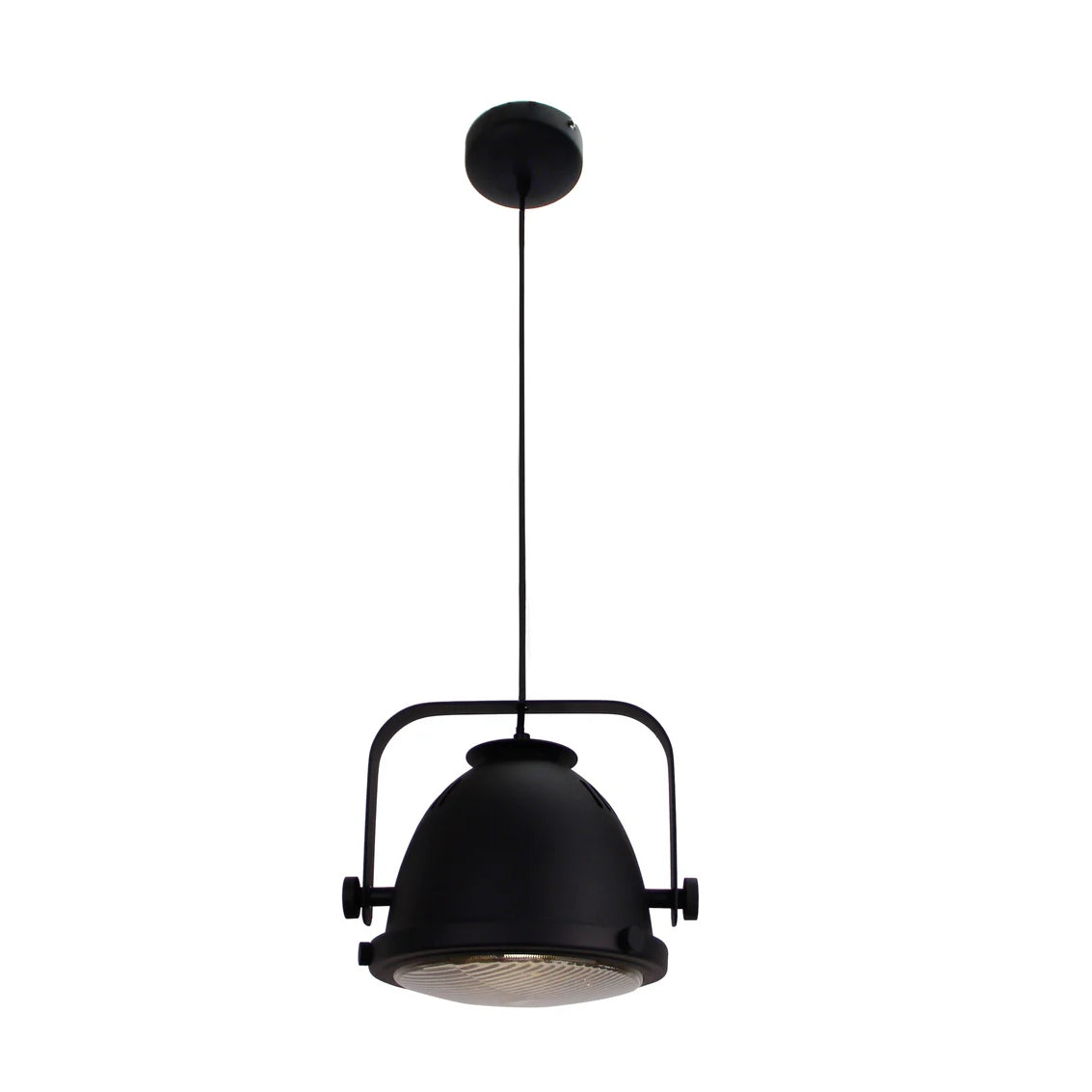 Chericoni Nero hanglamp 1 licht Ø 20 cm E27, zwart met glas.