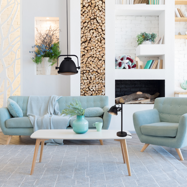 Chericoni Nero zwarte hanglamp met Ø20 cm metalen kap – vooraanzicht