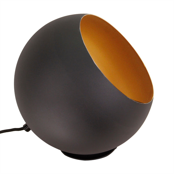 Tafellamp Chericoni Occhio, zwart, Ø20 cm, 1 lichtpunt, ijzer en metaal. Italiaans design voor stijlvolle verlichting.
