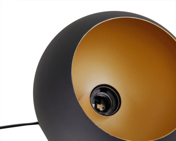 Tafellamp Chericoni Occhio, zwart, Ø20 cm, 1 lichtpunt, ijzer en metaal. Italiaans design voor stijlvolle verlichting.