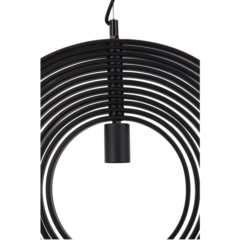 Moderne zwarte Chericoni Ring Hanglamp Ø 50 cm, 1 lichts, gemaakt van hoogwaardig ijzer en metaal, perfect voor het verlichten van je woonkamer of eethoek