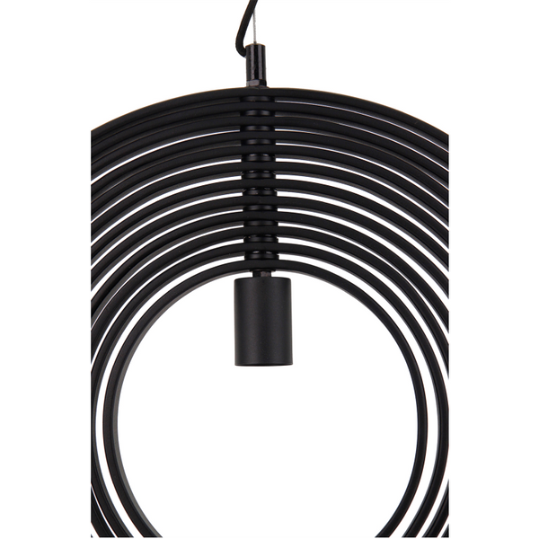 Moderne zwarte Chericoni Ring Hanglamp Ø 50 cm, 1 lichts, gemaakt van hoogwaardig ijzer en metaal, perfect voor het verlichten van je woonkamer of eethoek