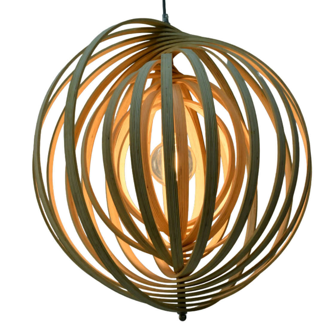 Chericoni Ring Hanglamp – 1 licht – Ø60 cm – E27 – Natuurlijk hout