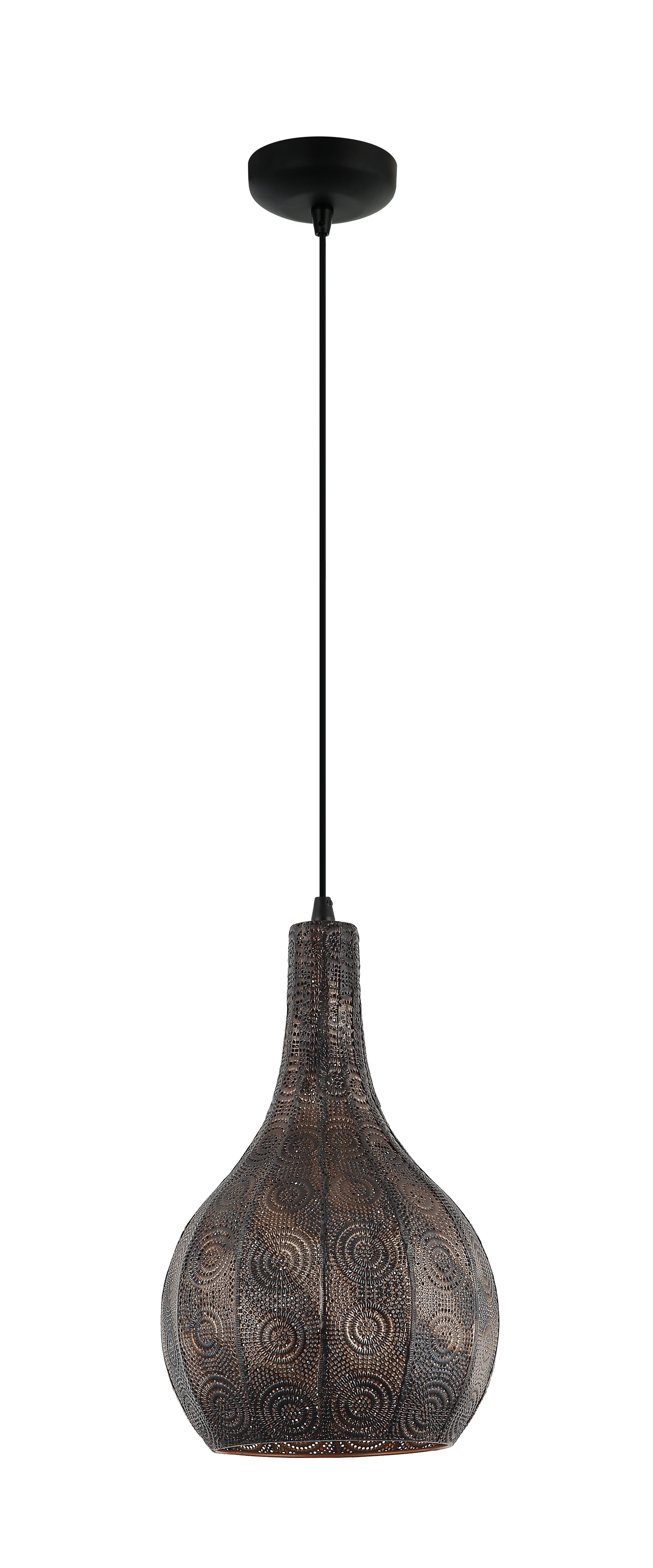 Chericoni Rolo hanglamp, Ø25 cm, zwart met E27 fitting, een elegante toevoeging voor sfeervolle verlichting.