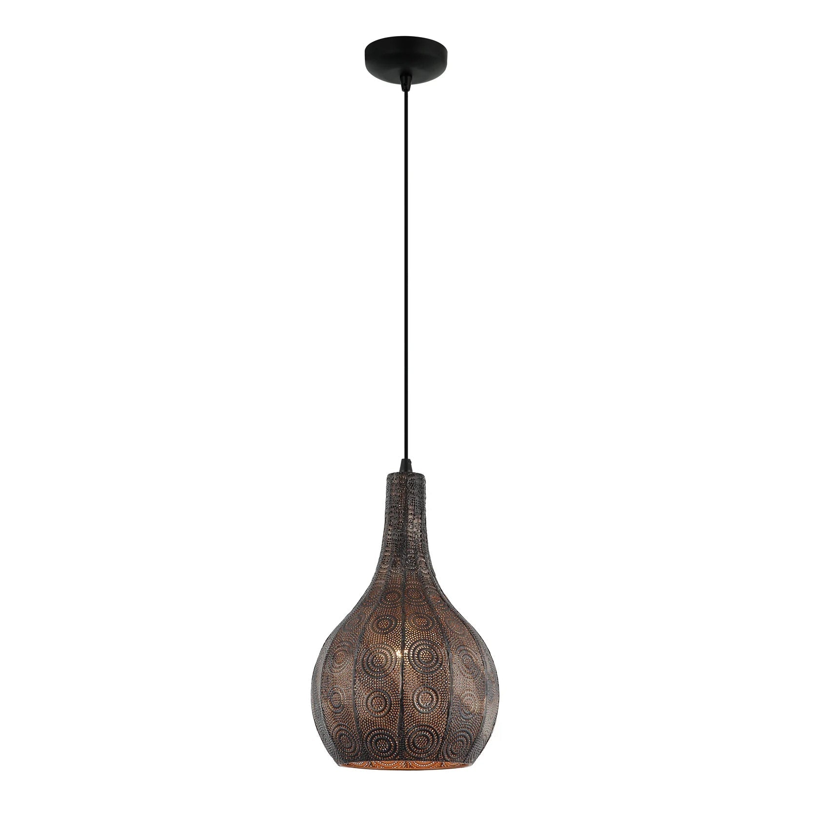 Zwarte Chericoni Rolo hanglamp, Ø25 cm, met E27 fitting, ideaal voor eigentijdse verlichting in je woonkamer of slaapkamer.