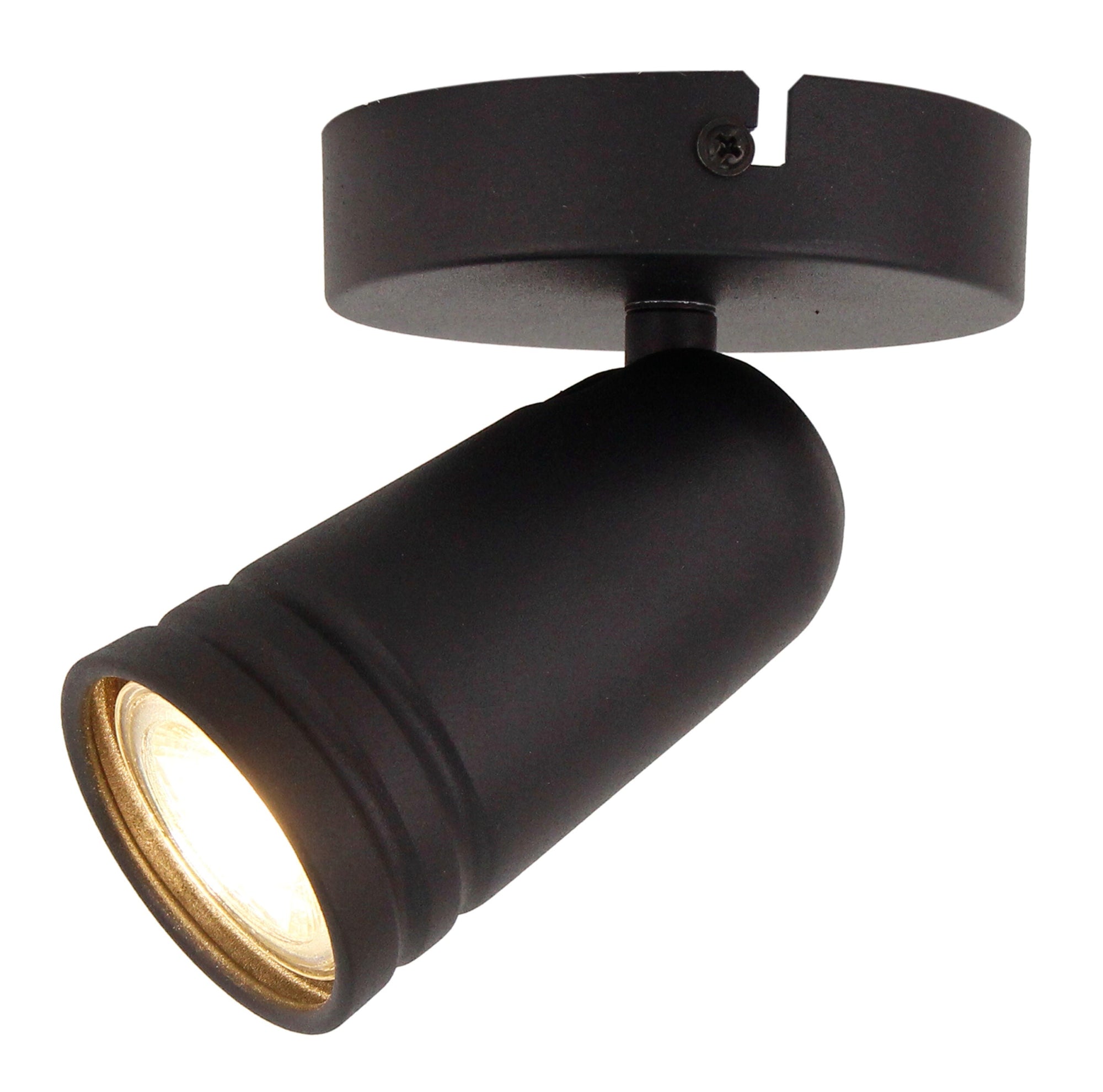 Chericoni Spero spotlamp met strak zwart design, 1 lichtpunt en Ø6 cm formaat.