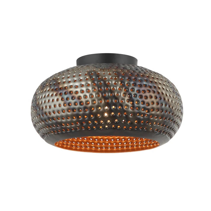 Zwarte en gouden Chericoni Spezia plafondlamp, Ø30 cm, met 1 lichts en E27 fitting, perfect voor sfeervolle verlichting.