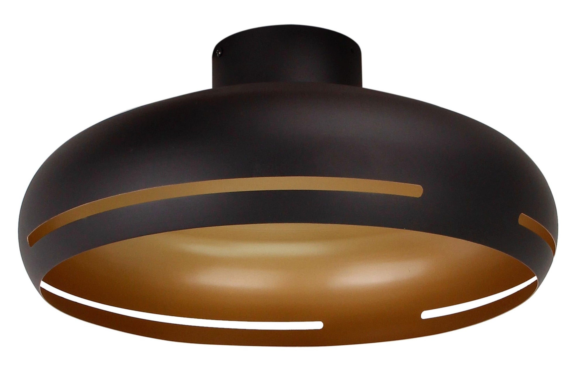 Chericoni Striscia plafondlamp, 1 lichts E27 fitting, Ø 45 cm, met een elegante zwart-gouden afwerking