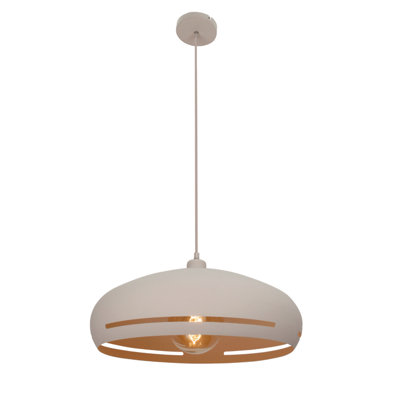 Chericoni Striscia Hanglamp Ø 45 cm, 1 lichts met E27 fitting, uitgevoerd in een elegante crèmekleur.