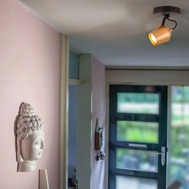 Chique Chericoni Tavola plafondspot in goud, 1 lichts, met een strak en modern ontwerp.
