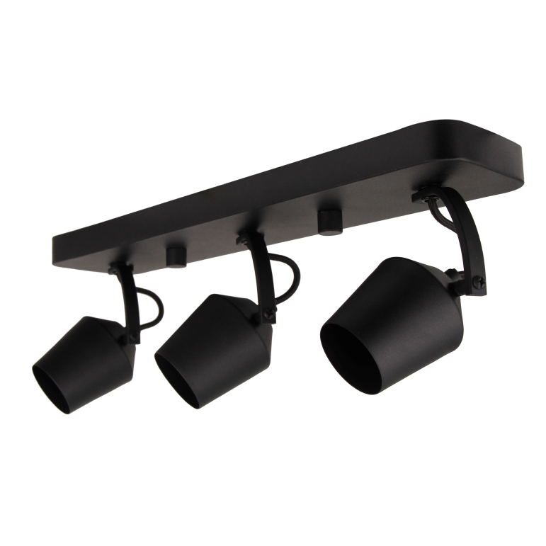 Chericoni Tavola Plafondspot in zwart en met drie verstelbare spots.