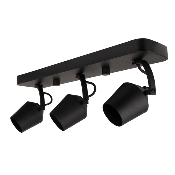 Chericoni Tavola Plafondspot in zwart en met drie verstelbare spots.