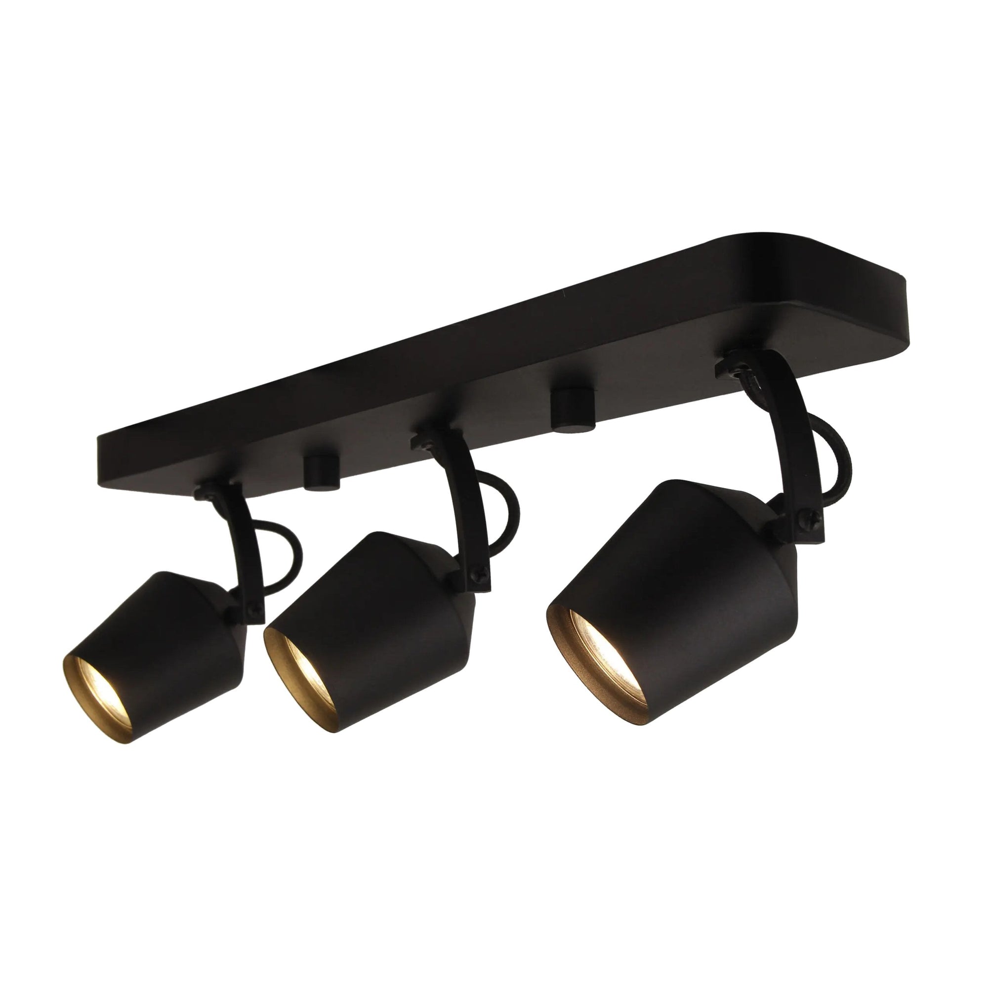 Chericoni Tavola Plafondspot in zwart en met drie verstelbare spots.