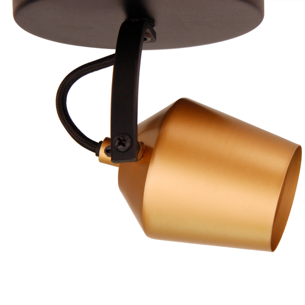 Gouden Chericoni Tavola plafondspot met GU10 fitting, ideaal voor sfeervolle en stijlvolle verlichting.
