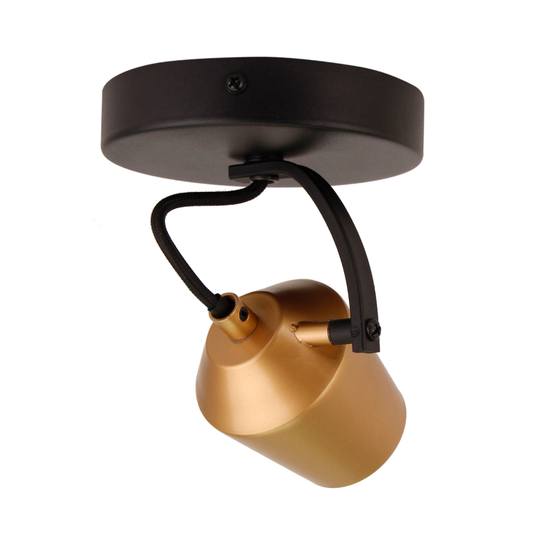 Gouden plafondspot Chericoni Tavola, geschikt voor GU10 lampen, met een tijdloos en elegant design.
