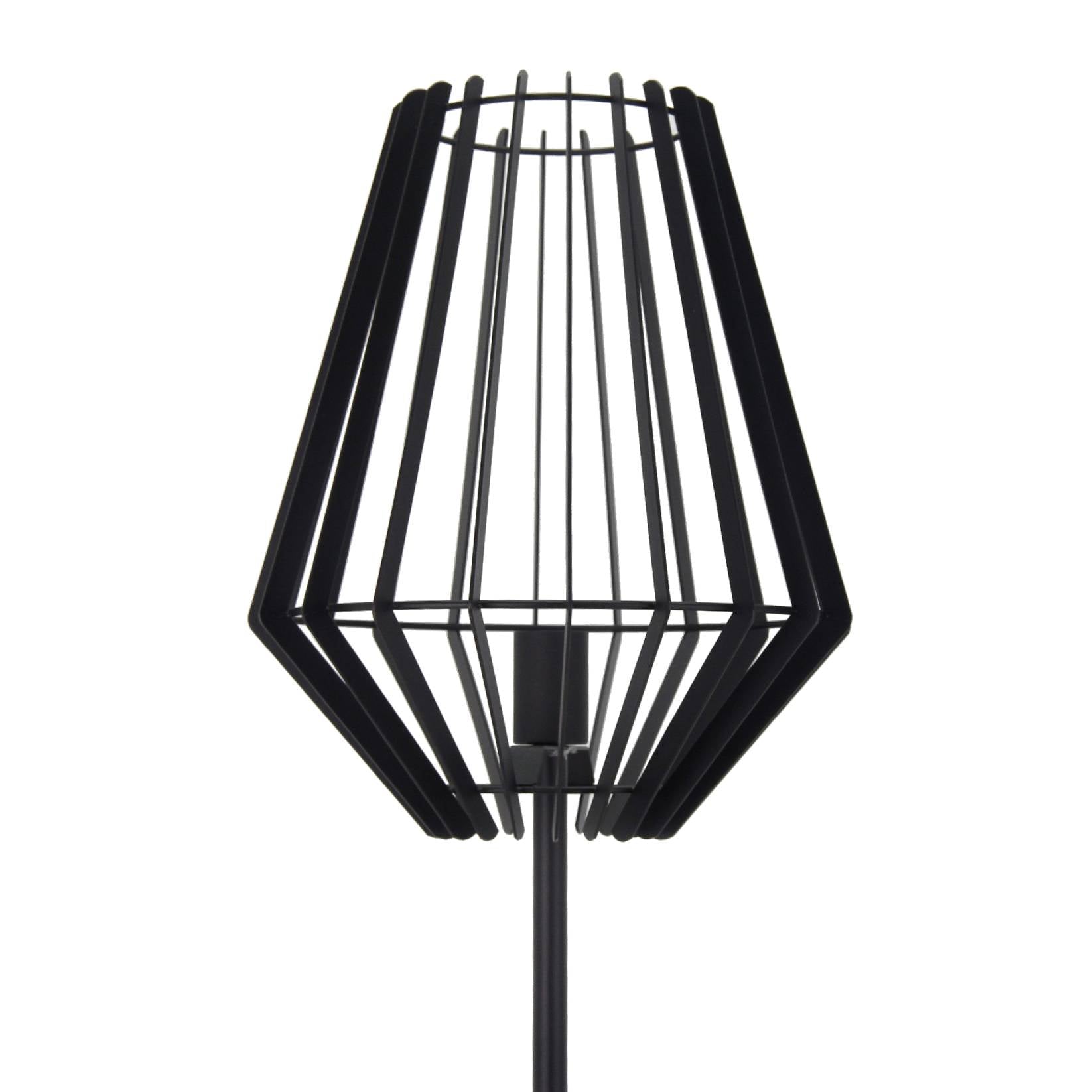 Een zwarte Chericoni Tavola vloerlamp met een ronde kap van Ø30 cm, geschikt voor één E27-lichtbron. Stijlvol en modern ontwerp.