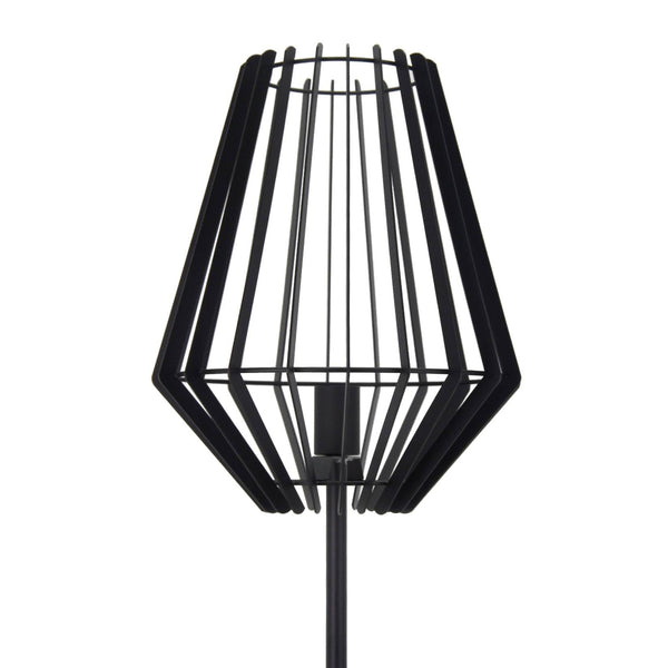 Een zwarte Chericoni Tavola vloerlamp met een ronde kap van Ø30 cm, geschikt voor één E27-lichtbron. Stijlvol en modern ontwerp.