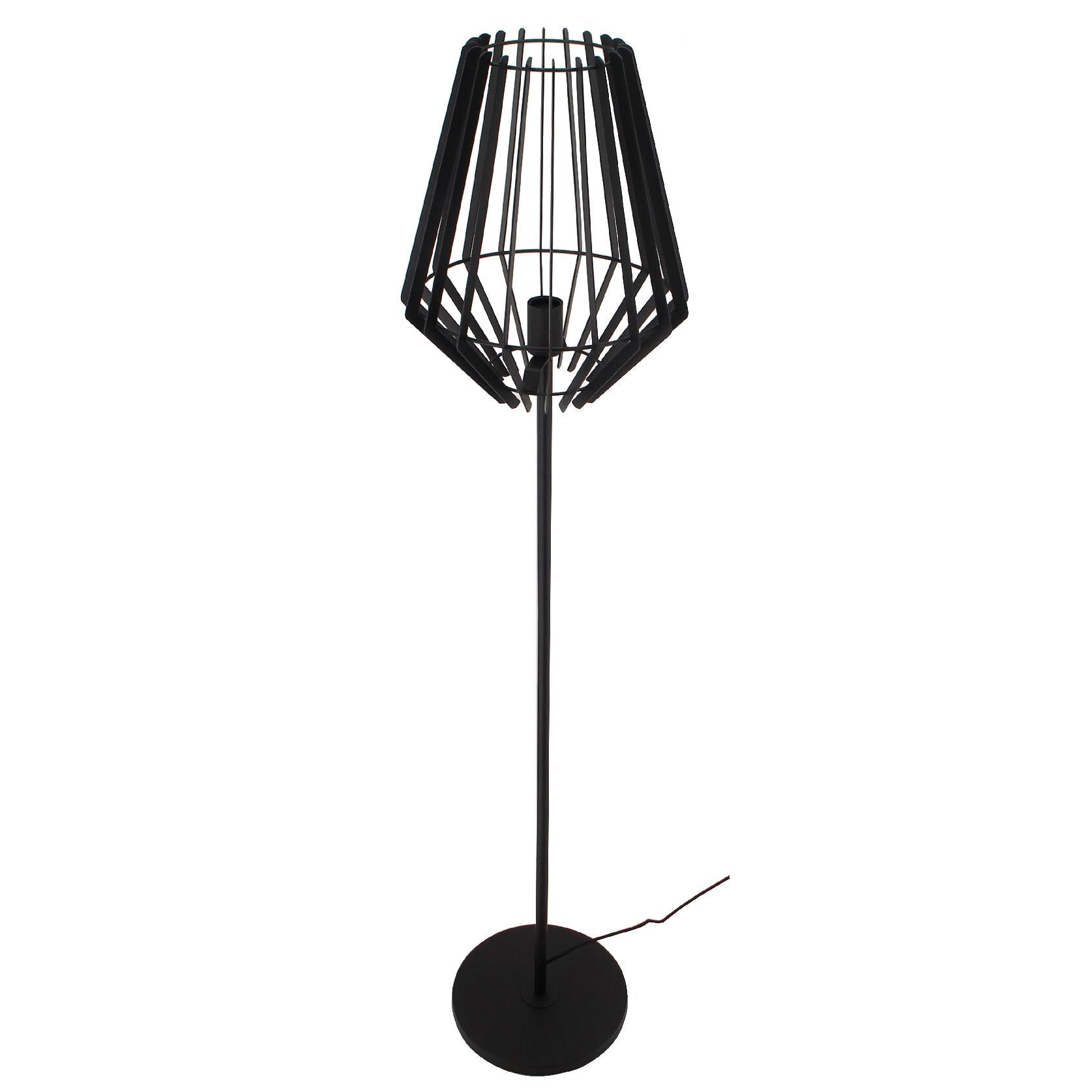 Een zwarte Chericoni Tavola vloerlamp met een ronde kap van Ø30 cm, geschikt voor één E27-lichtbron. Stijlvol en modern ontwerp.