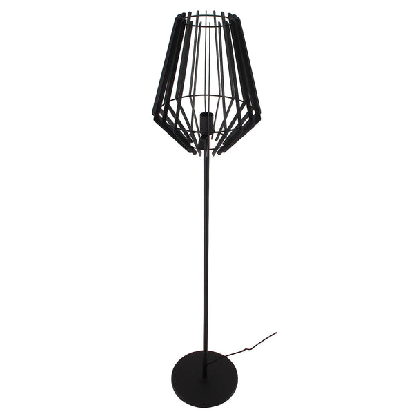 Een zwarte Chericoni Tavola vloerlamp met een ronde kap van Ø30 cm, geschikt voor één E27-lichtbron. Stijlvol en modern ontwerp.