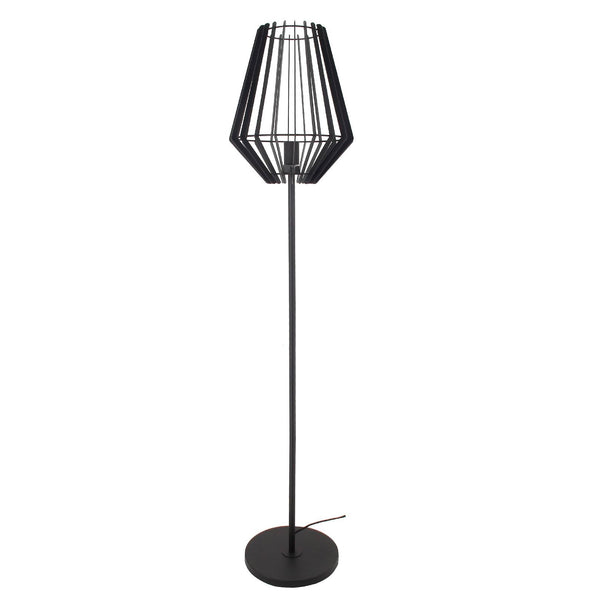 Een zwarte Chericoni Tavola vloerlamp met een ronde kap van Ø30 cm, geschikt voor één E27-lichtbron. Stijlvol en modern ontwerp.