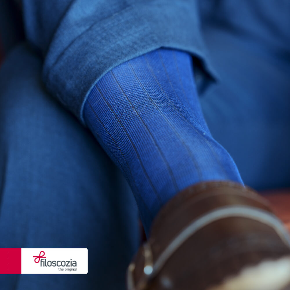 Chiffon in Filoscozia® micro-rib - Long fine knit stockings