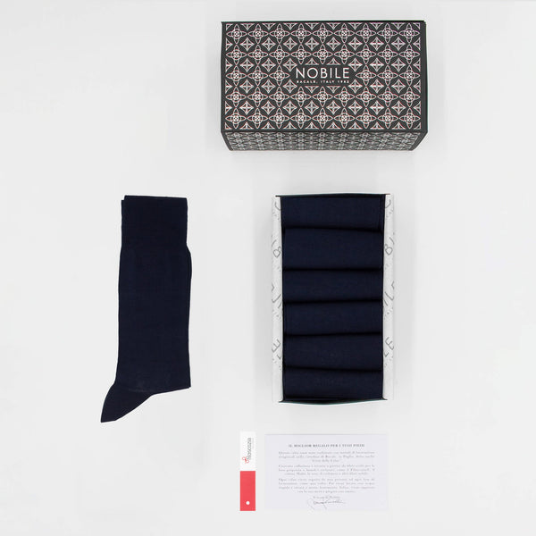 Chiffon Short Socks Box in Filoscozia® - 6 Pairs Blue