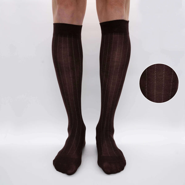 Box of 6 Long Men's Chiffon Ribbed Socks in Filoscozia® - Mixed Colors
