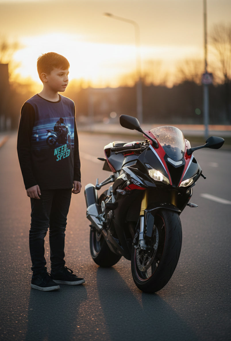 chlapčenské tričko IKAB motorka