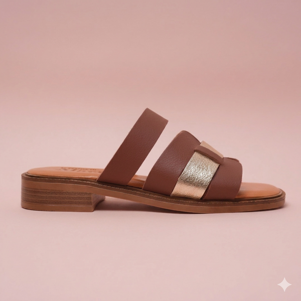 Claudia Sandal Brandy and Platinum