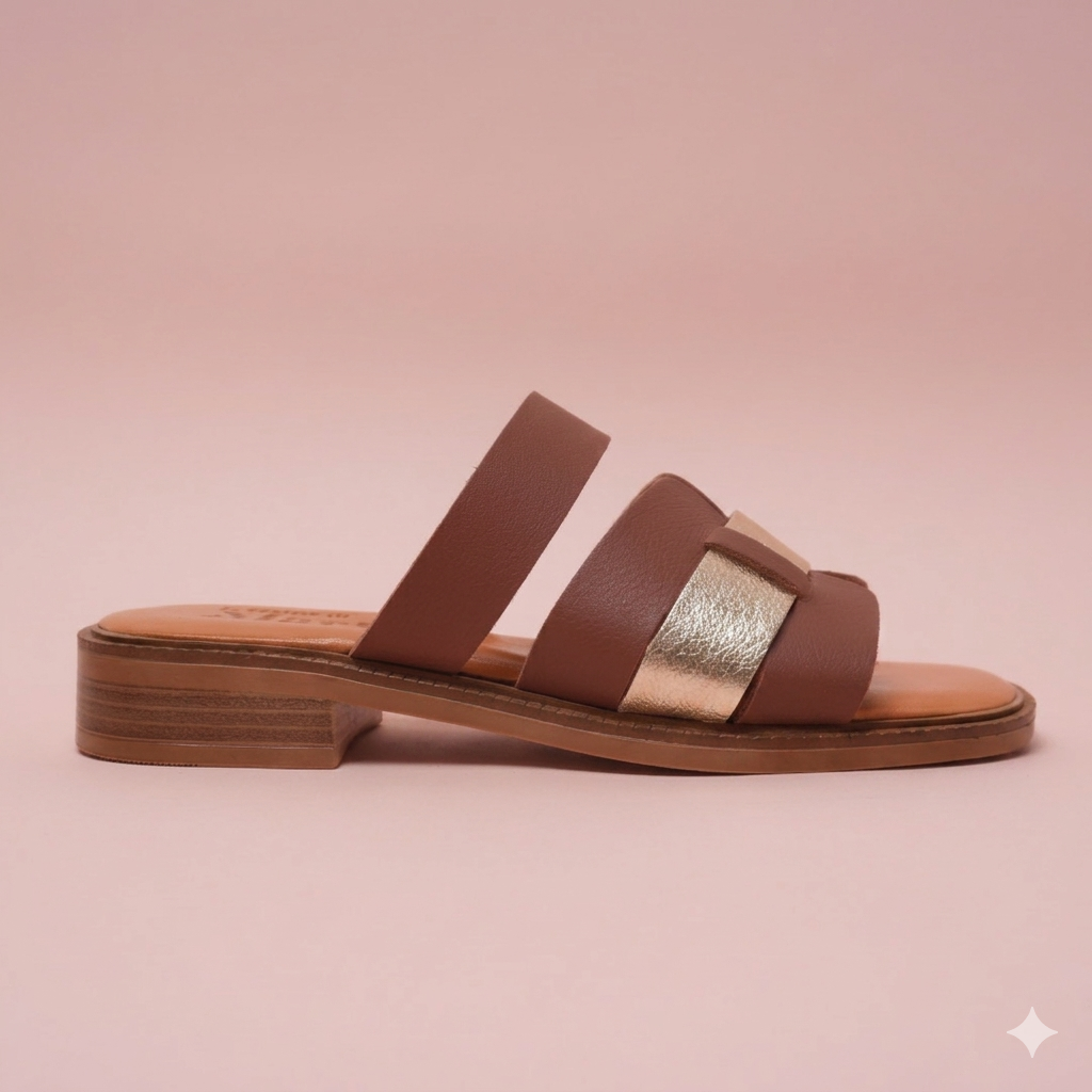 Sandalia Claudia Brandy y Platino
