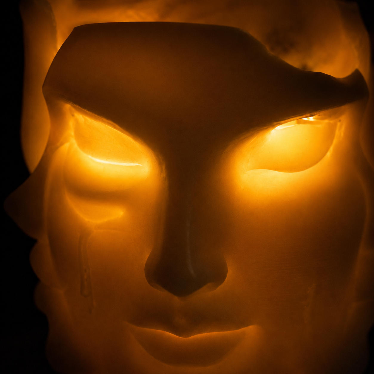 Close-up of the Inner Light sculptural beeswax candle