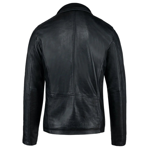 Veste en cuir Colin pour homme noire