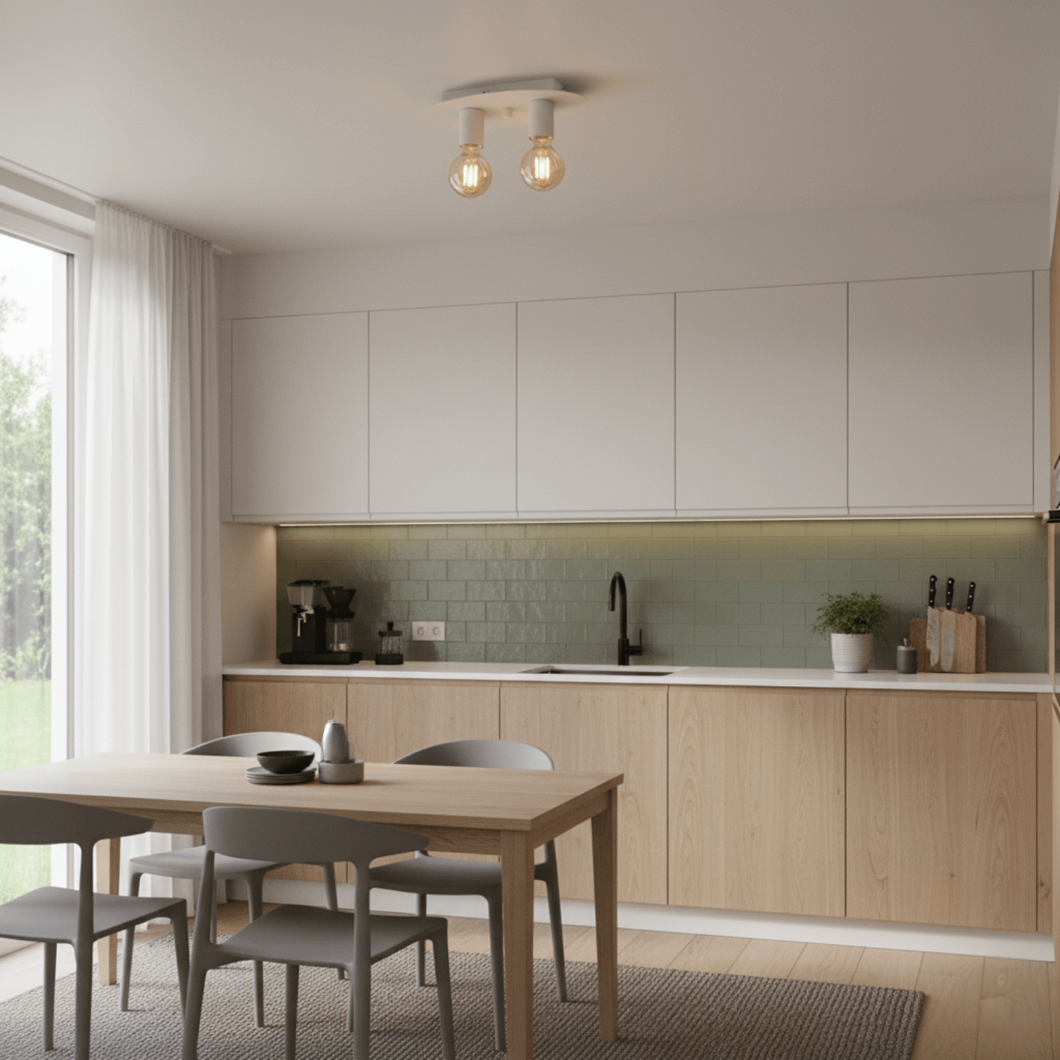 Grijze plafondlamp – Chericoni Colorato – 2 lichts – eigentijds