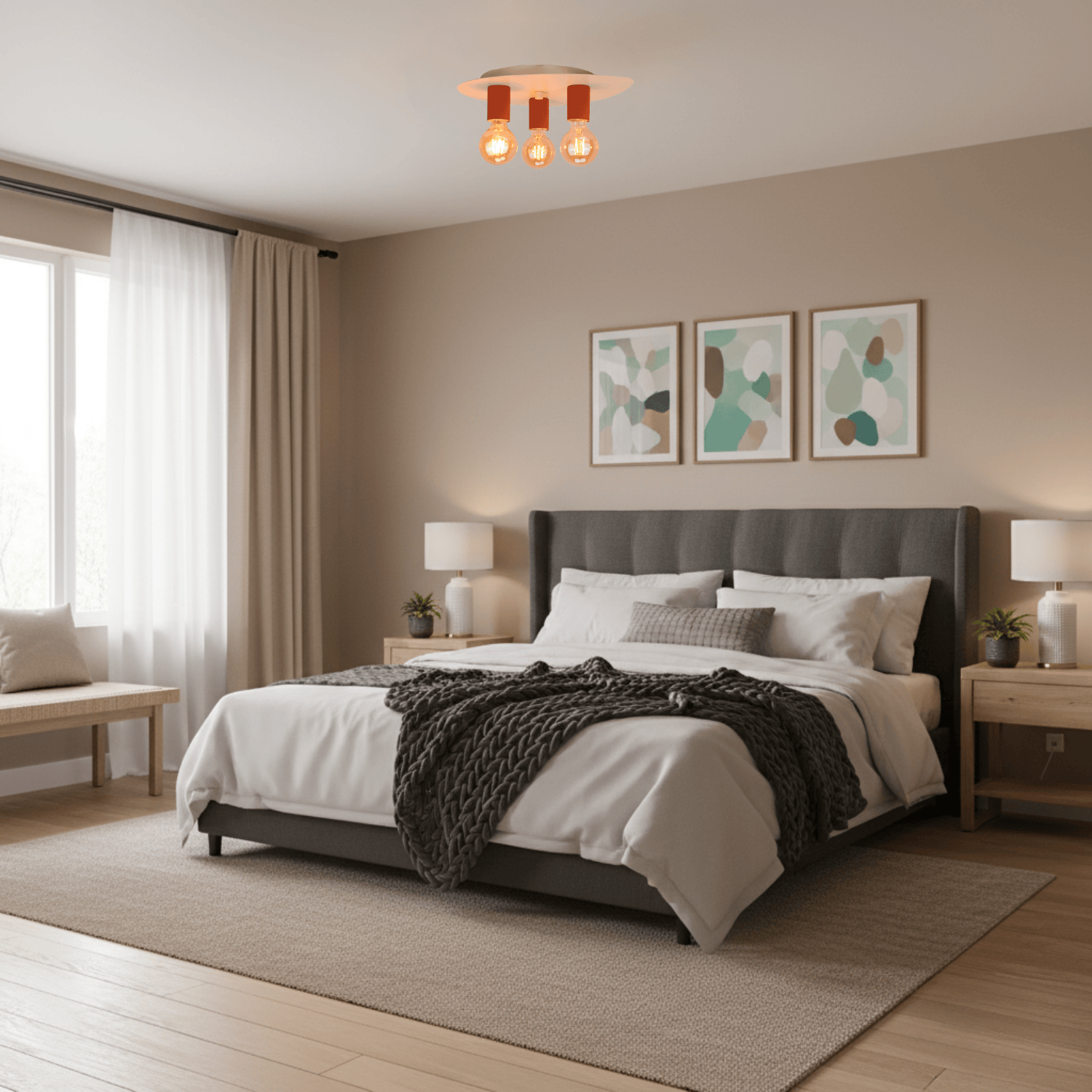 Rode plafondlamp – Chericoni Colorato – 3 lichts – eigentijds