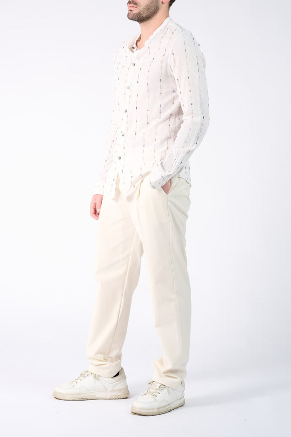 Camicia Coreana Cotone Tramata - Barone Firenze