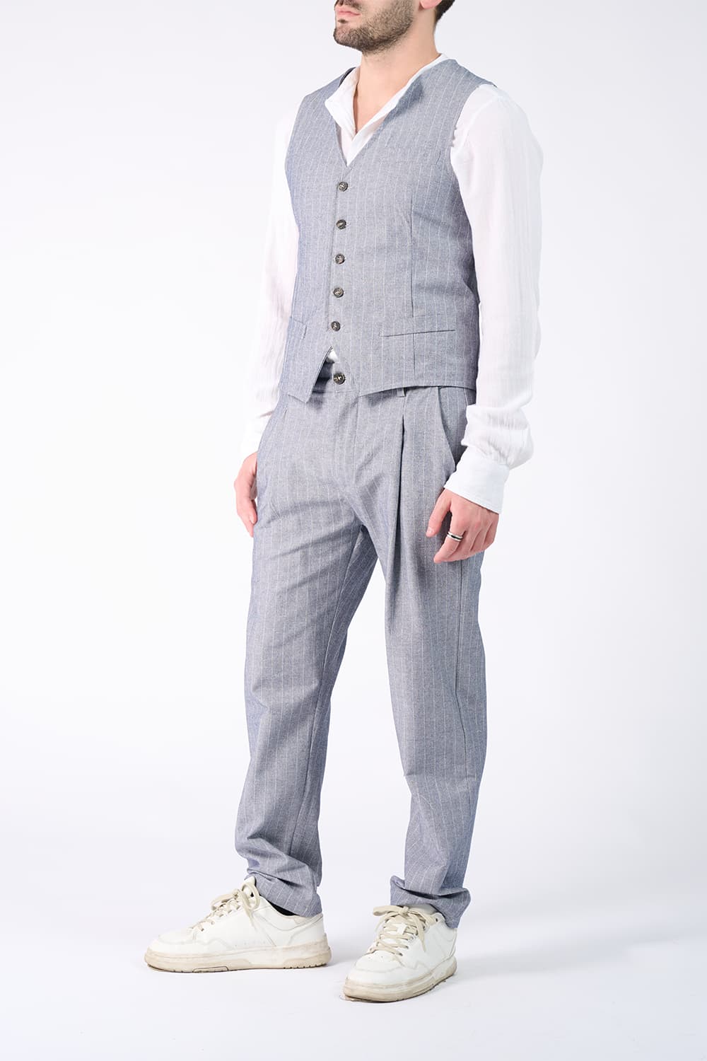 Gilet Uomo Gessato - Barone Firenze