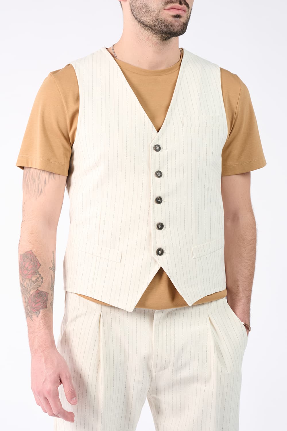 Gilet Uomo Gessato - Barone Firenze