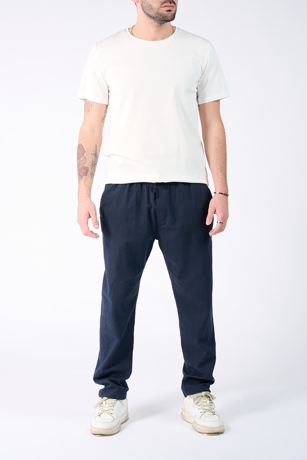 T-shirt Barone Ricamo Back New e Pantaloni Lino - Barone Firenze