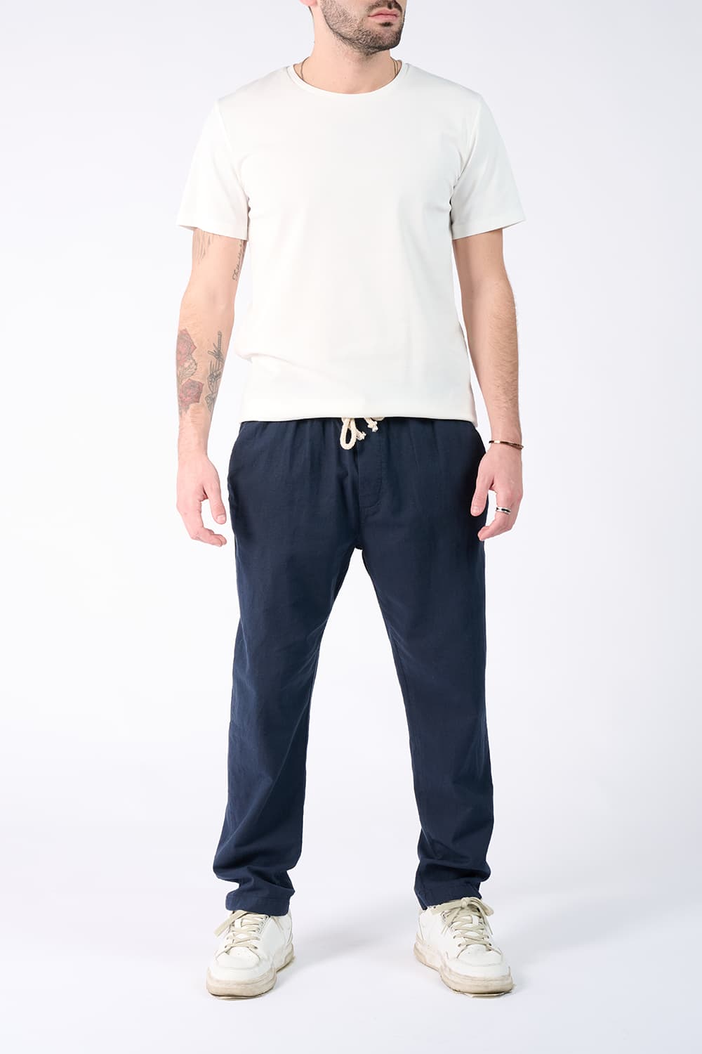 T-shirt Barone Ricamo Back New e Pantaloni Lino - Barone Firenze