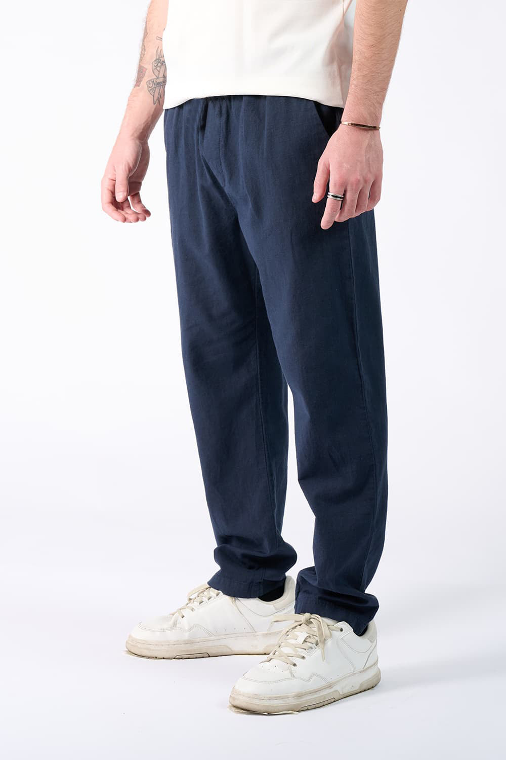 Pantaloni Lino con Elastico - Barone Firenze