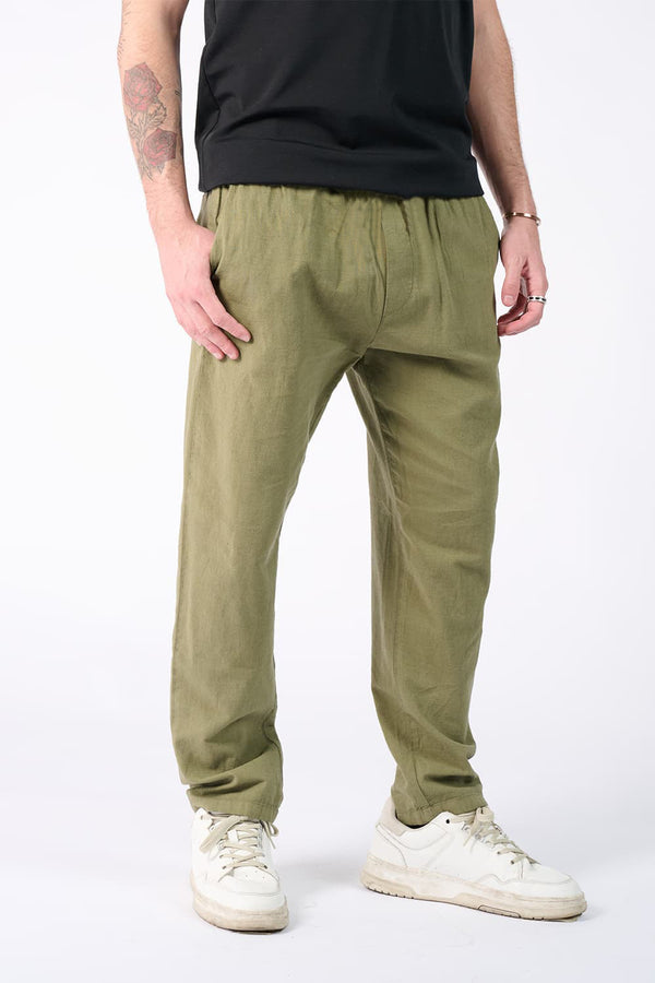 Pantaloni Lino con Elastico - Barone Firenze