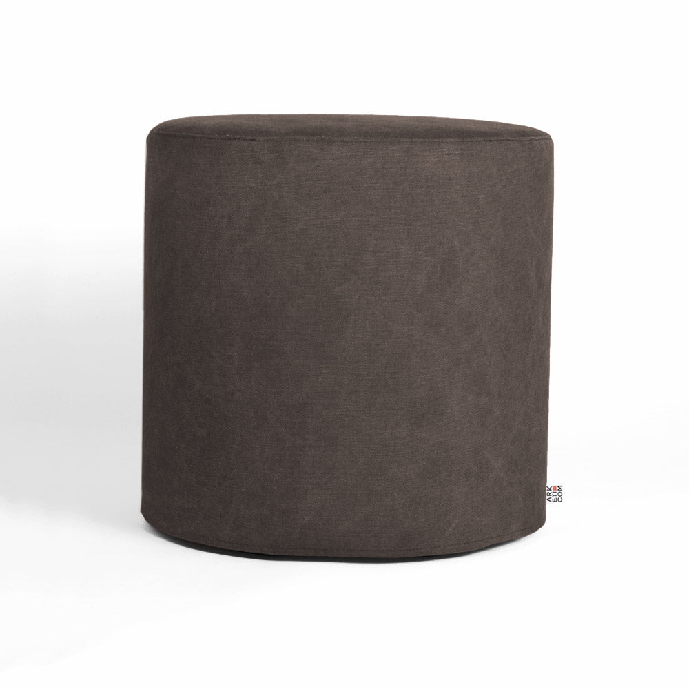 Copri pouf rotondo universale marrone