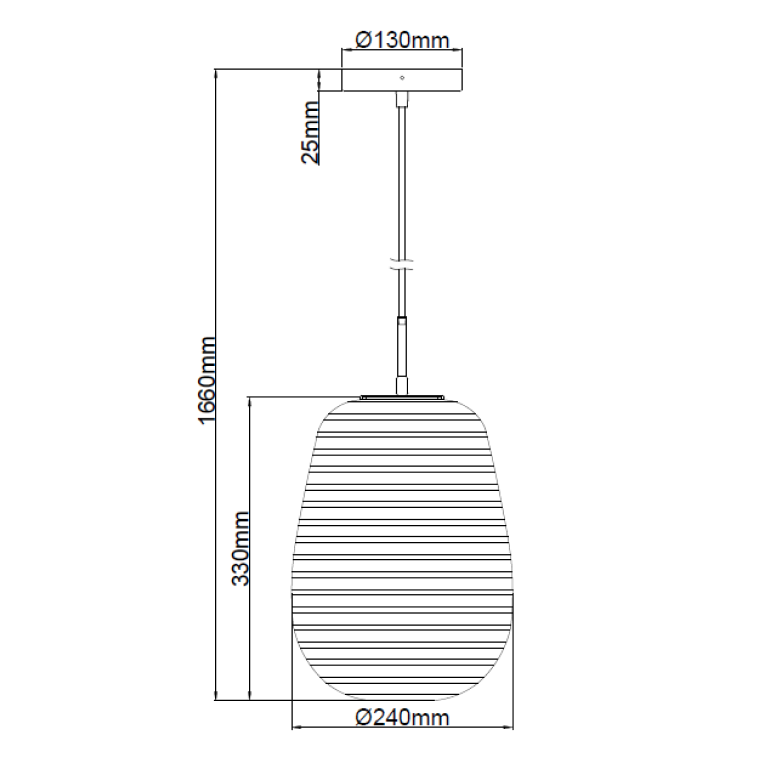 Chericoni Costola Pendant Lamp - 1 Light - Iron & Metal - Italian Design - Dutch Manufacturer
