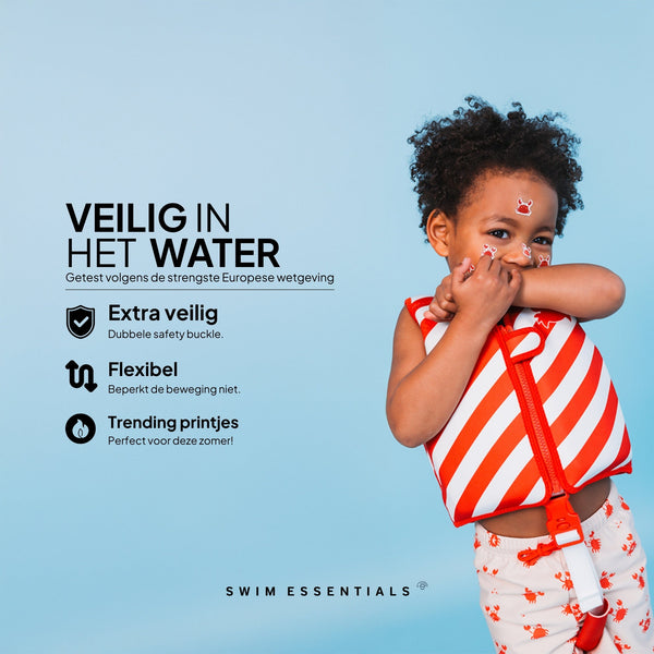 Crabby | Giubbotto Salvagente Strisce Rosse/Bianche 3-6 Anni