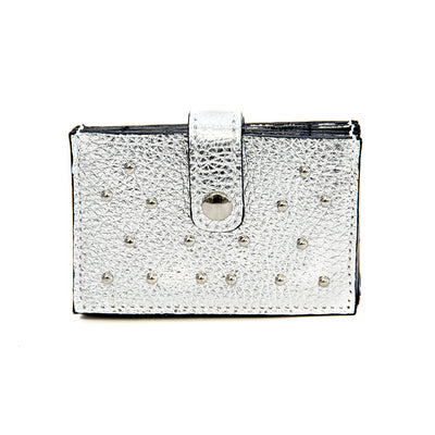 CREDIT CARD - silver credit card holder with studs