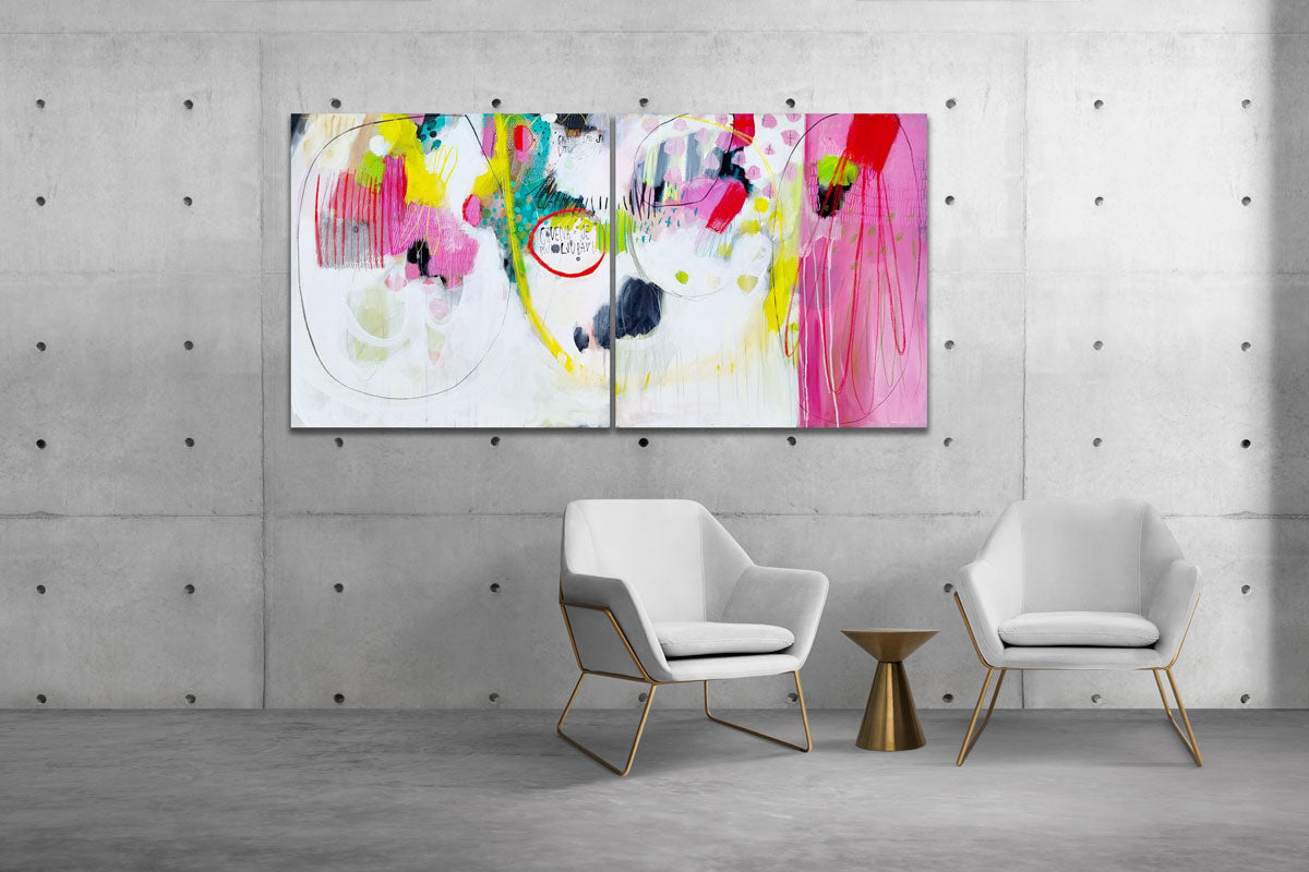 Red is the color of love... ...(diptych) 70x140