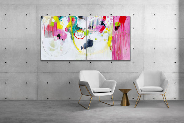 Red is the color of love... ...(diptych) 70x140